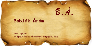 Babiák Ádám névjegykártya